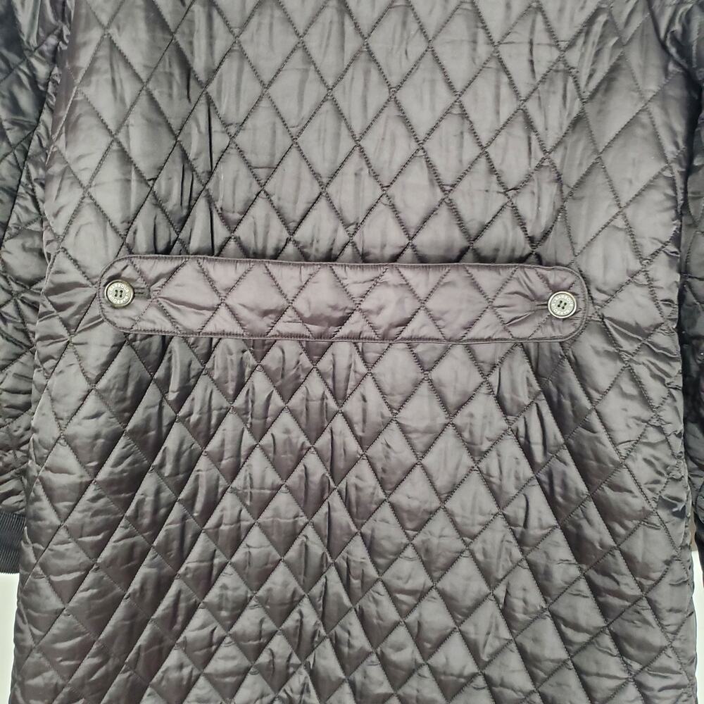 Barbour Constable Quilted Longline Barn Jacket Chore Coat Black Lined Size US 10 - Picture 7 of 12